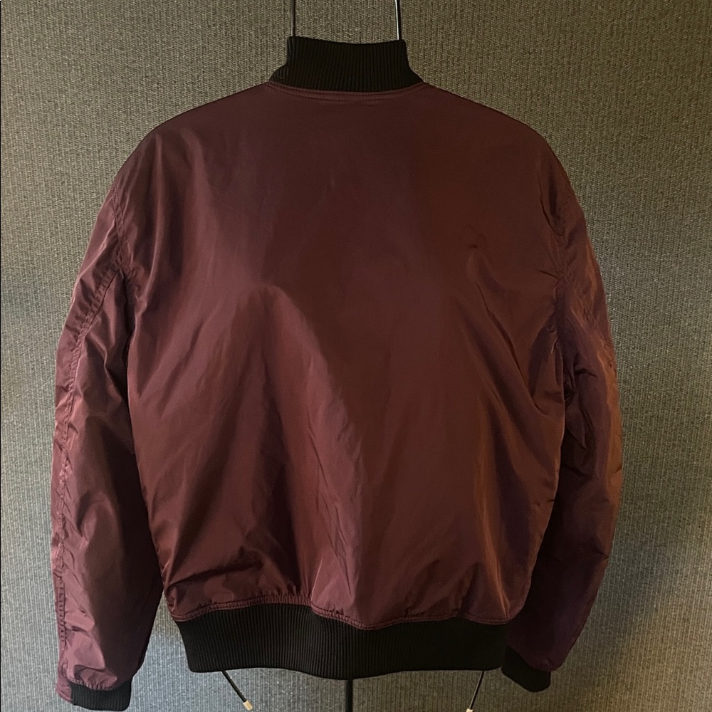 DKNY Jeans Dark Maroon Bomber Jacket - Picture 2 of 4